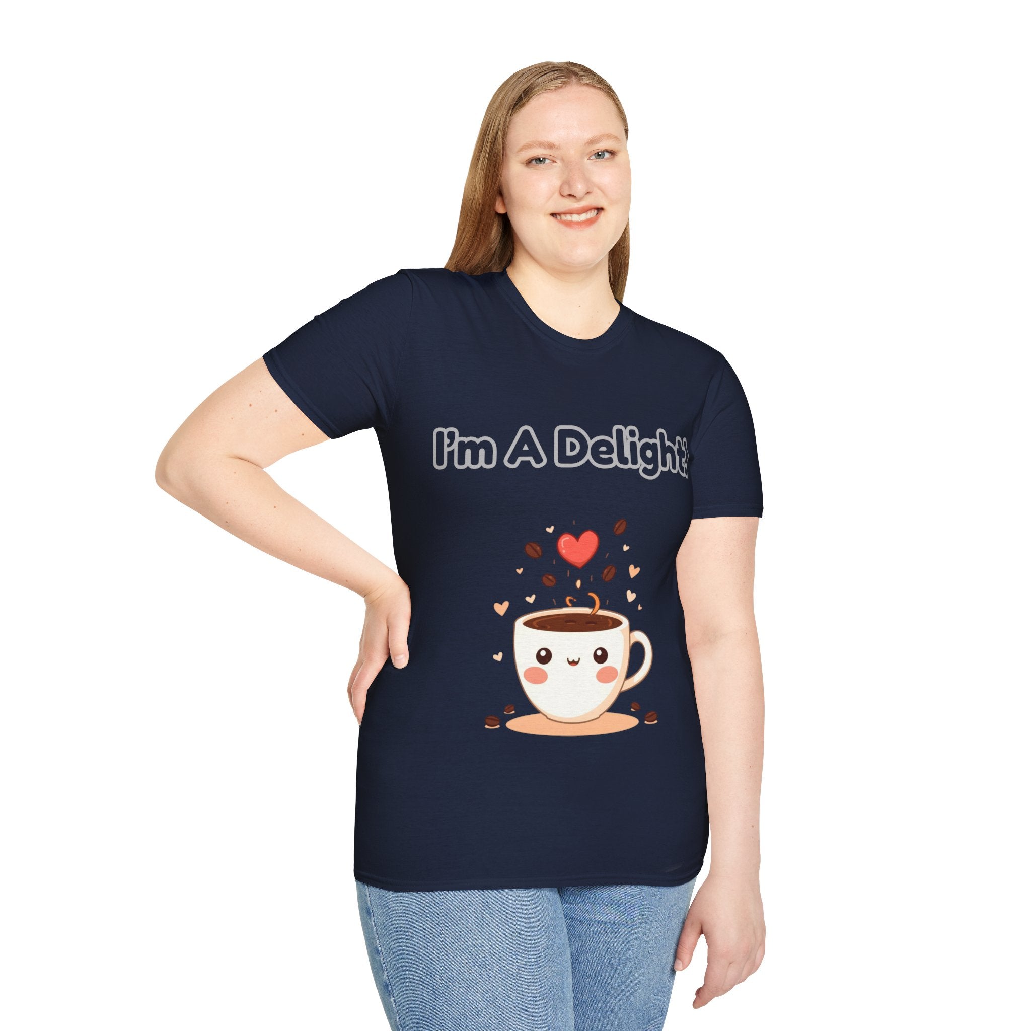 Coffee Cup T-Shirt — "I'm A Delight!" Cute Kawaii Coffee Tee