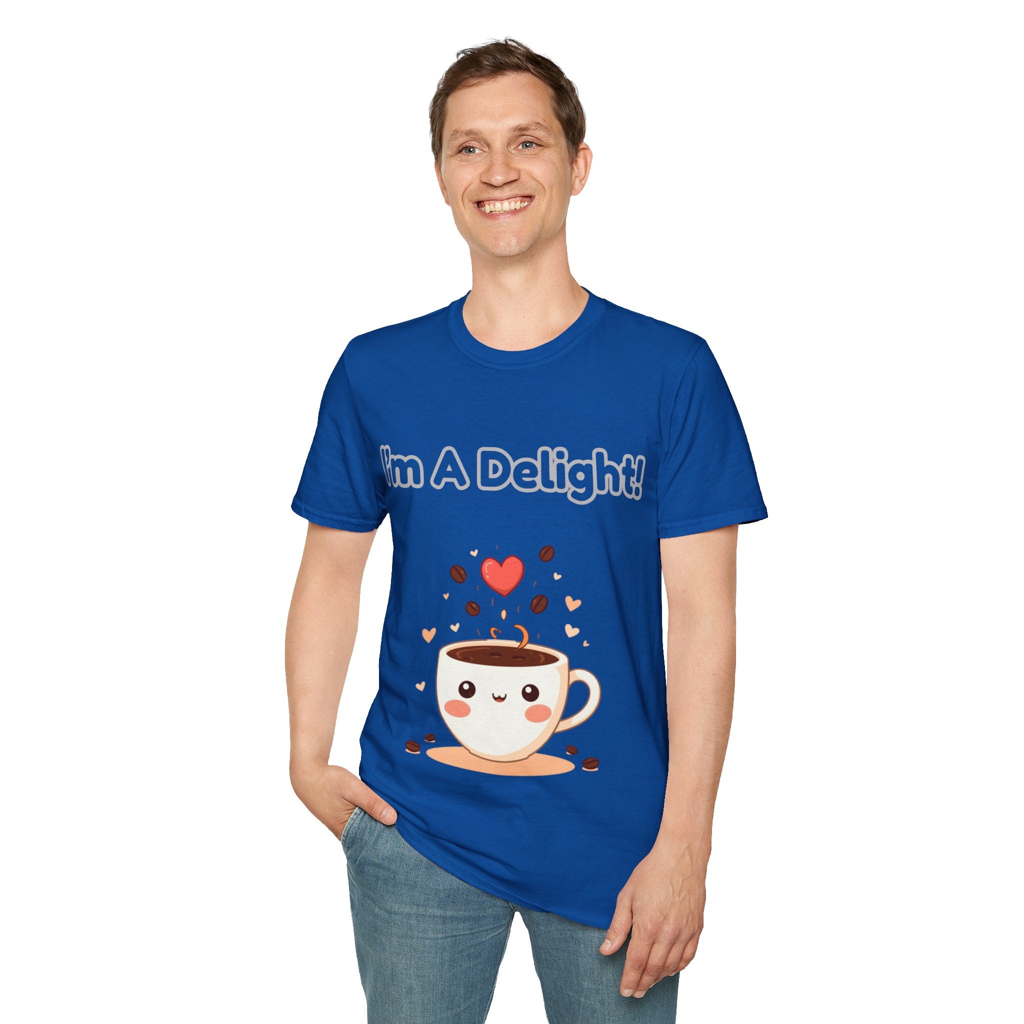Coffee Cup T-Shirt — "I'm A Delight!" Cute Kawaii Coffee Tee