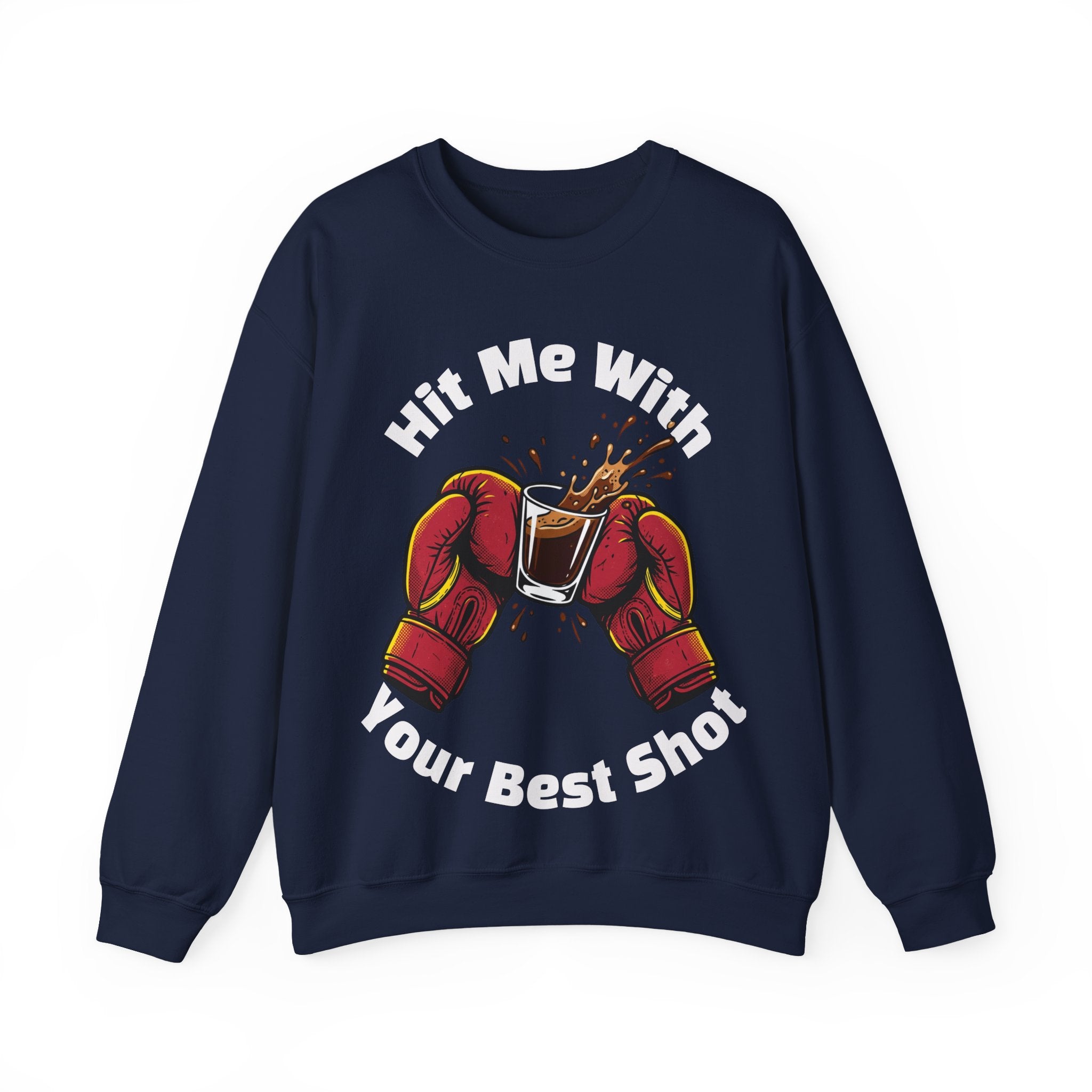 Hit Me With Your Best Shot Espresso Boxer Sweatshirt - Funny Coffee Pun