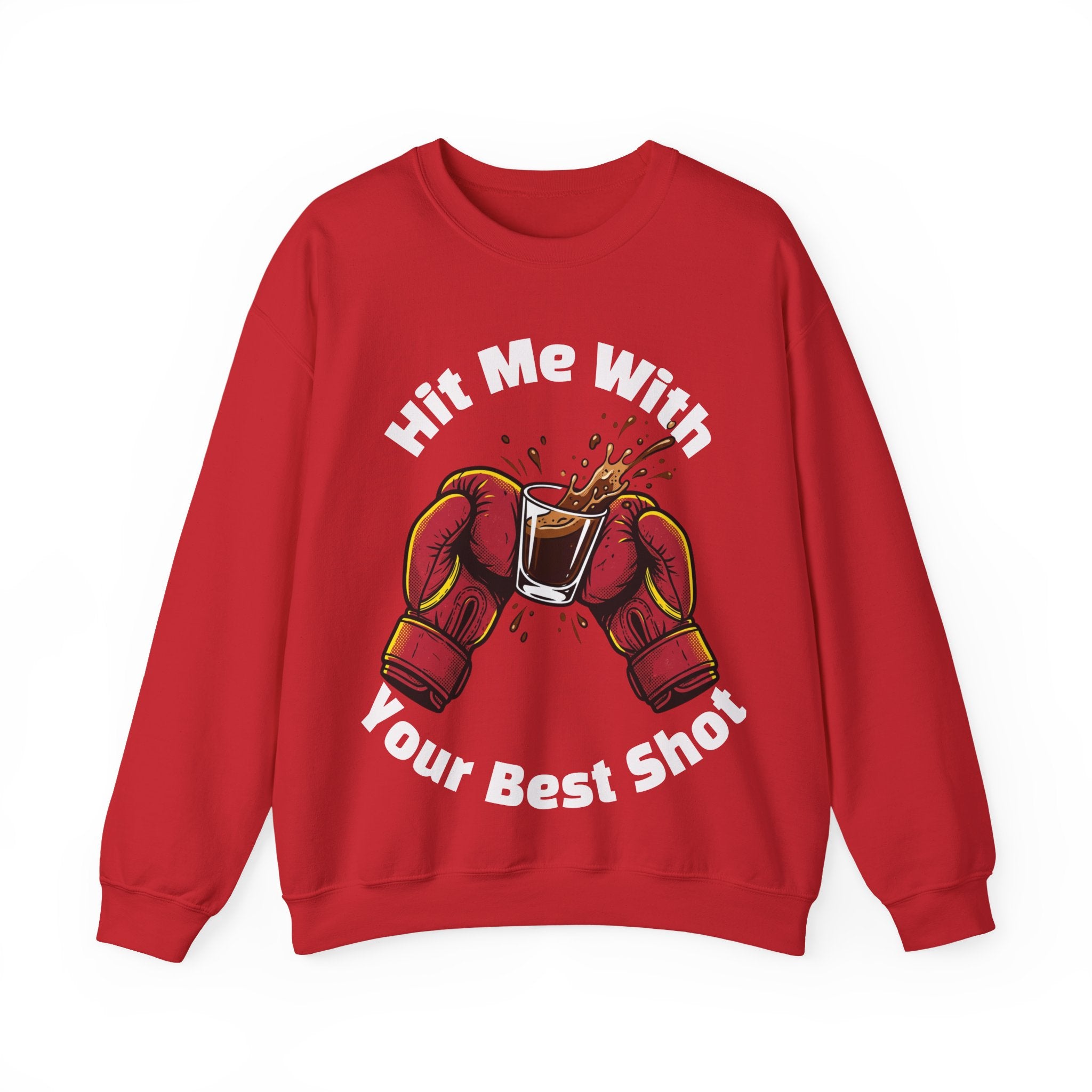 Hit Me With Your Best Shot Espresso Boxer Sweatshirt - Funny Coffee Pun