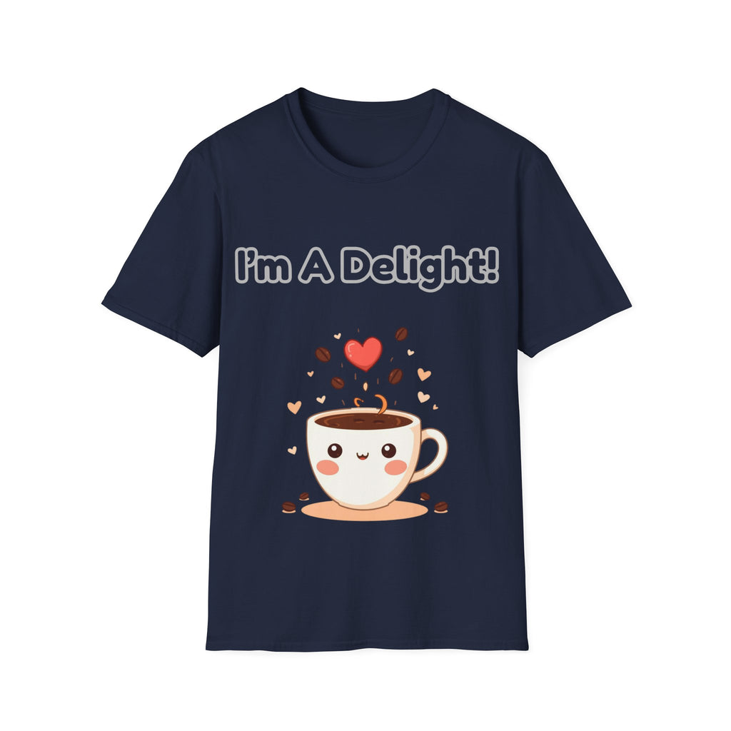 Coffee Cup T-Shirt — "I'm A Delight!" Cute Kawaii Coffee Tee