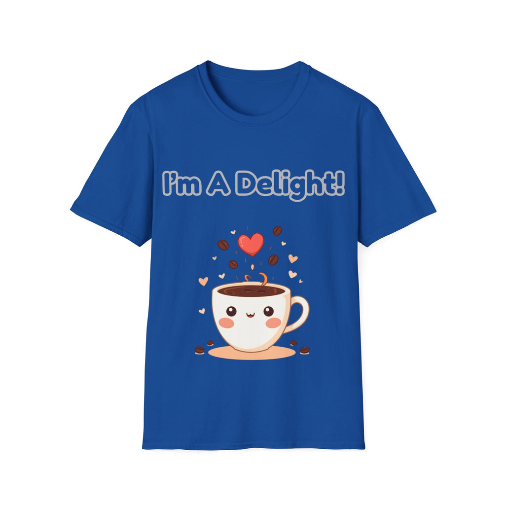 Coffee Cup T-Shirt — "I'm A Delight!" Cute Kawaii Coffee Tee