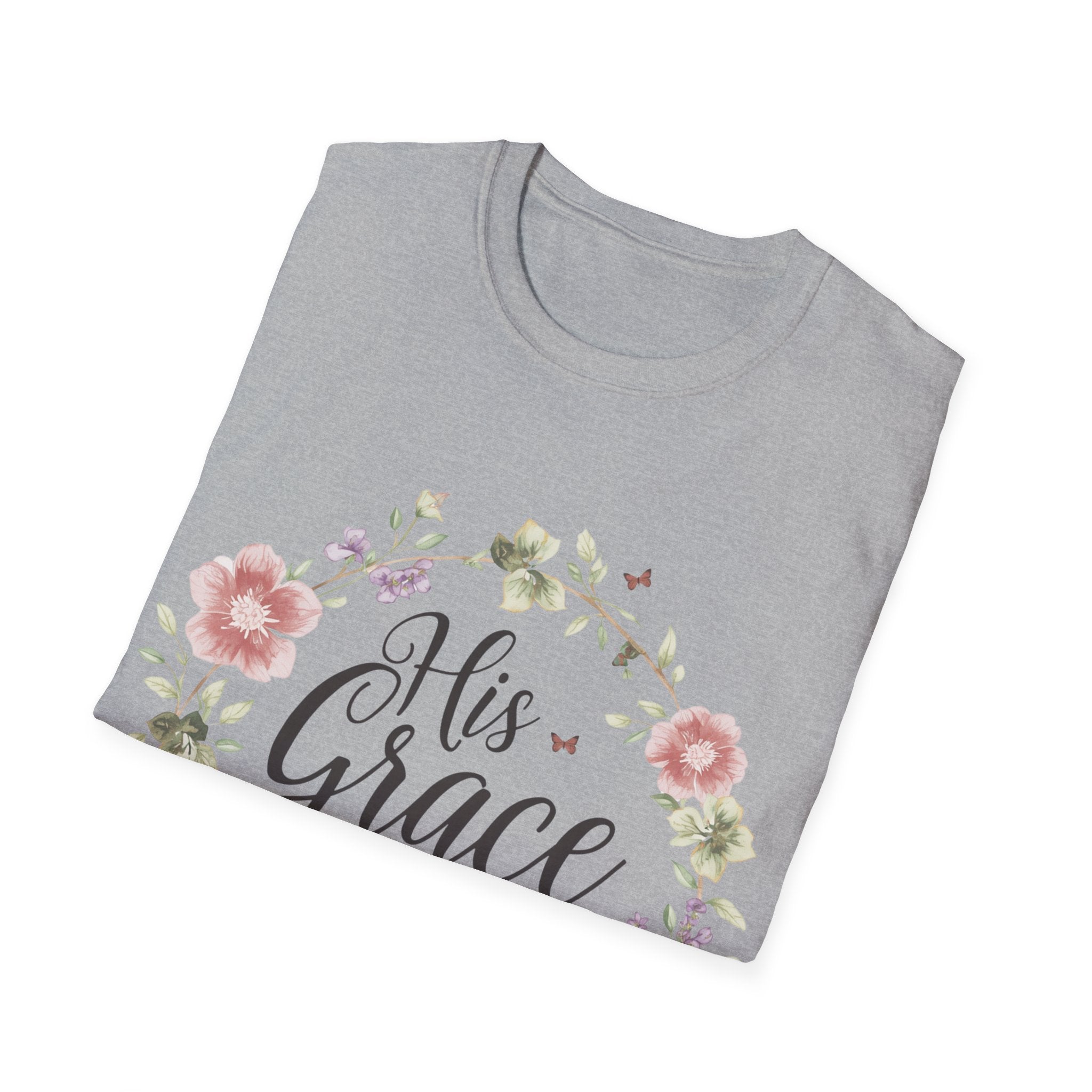 His Grace is Enough T-Shirt | Christian Cottagecore Shirt | Faith Floral Bible Verse Tee