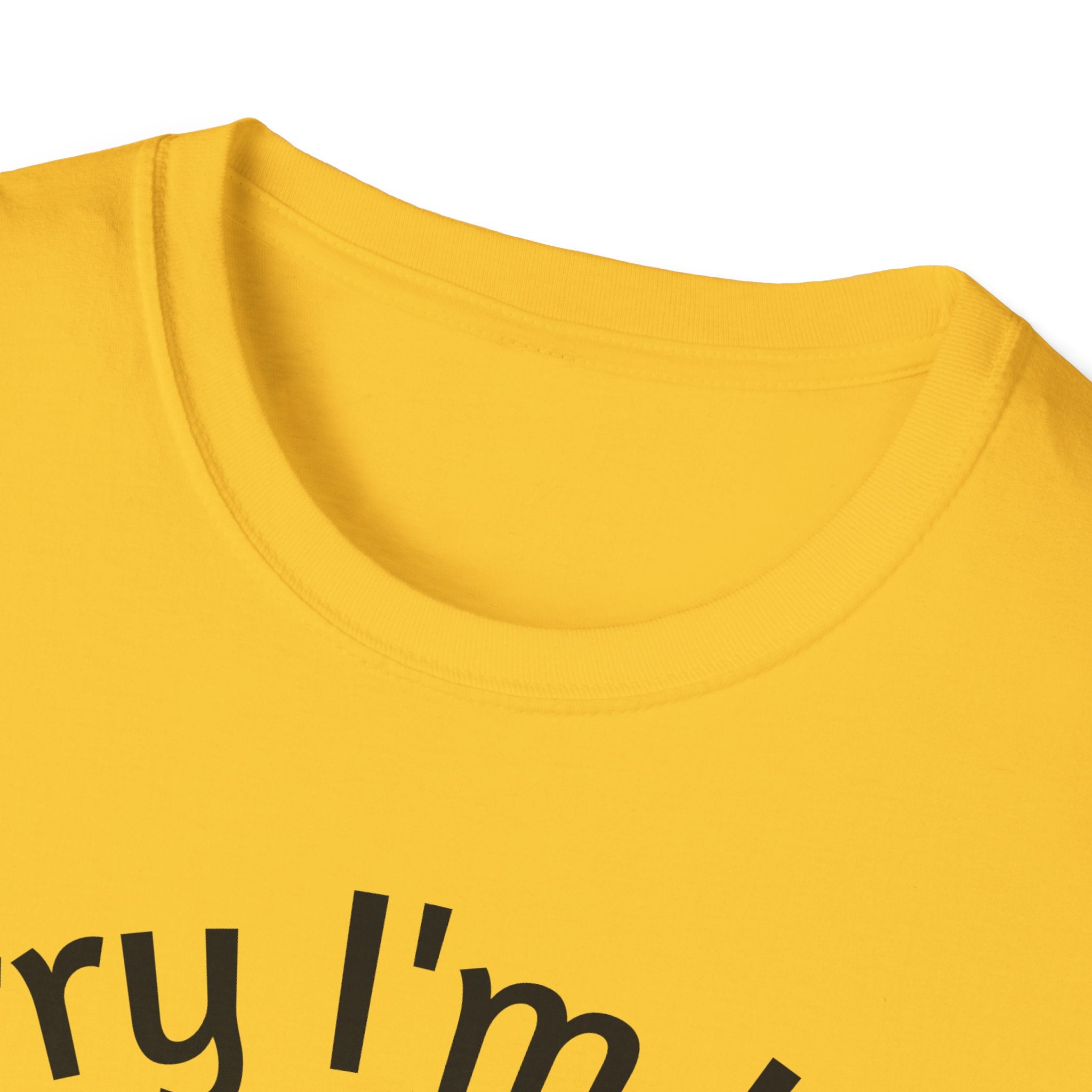 Sorry I'm Late Coffee Mug Character T-Shirt — "I Didn't Want to Come" Funny Graphic Tee