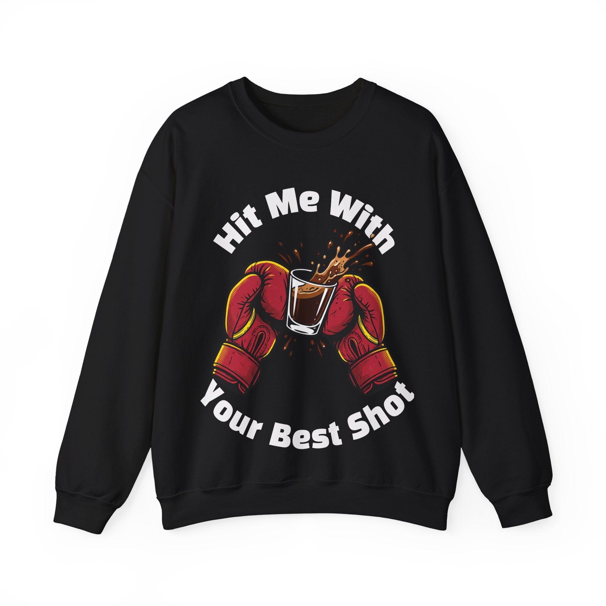 Hit Me With Your Best Shot Espresso Boxer Sweatshirt - Funny Coffee Pun
