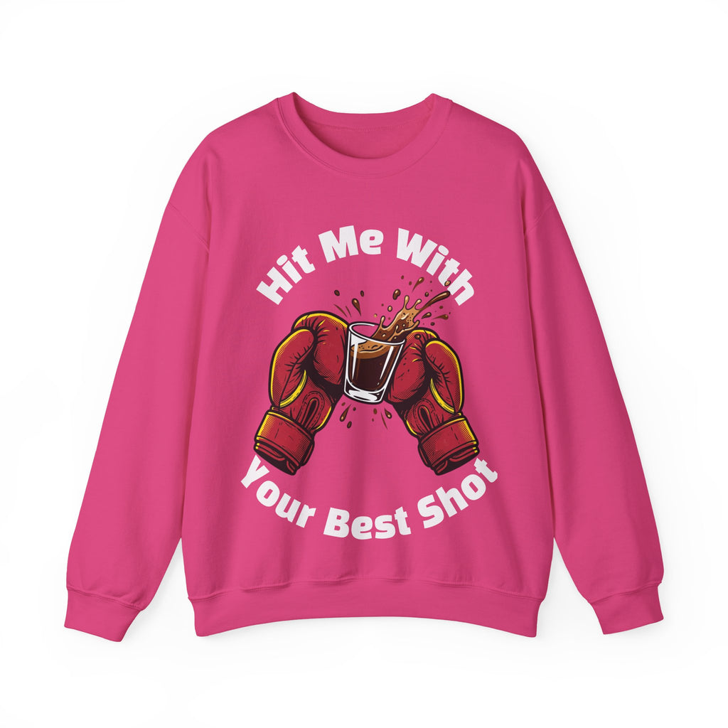 Hit Me With Your Best Shot Espresso Boxer Sweatshirt - Funny Coffee Pun