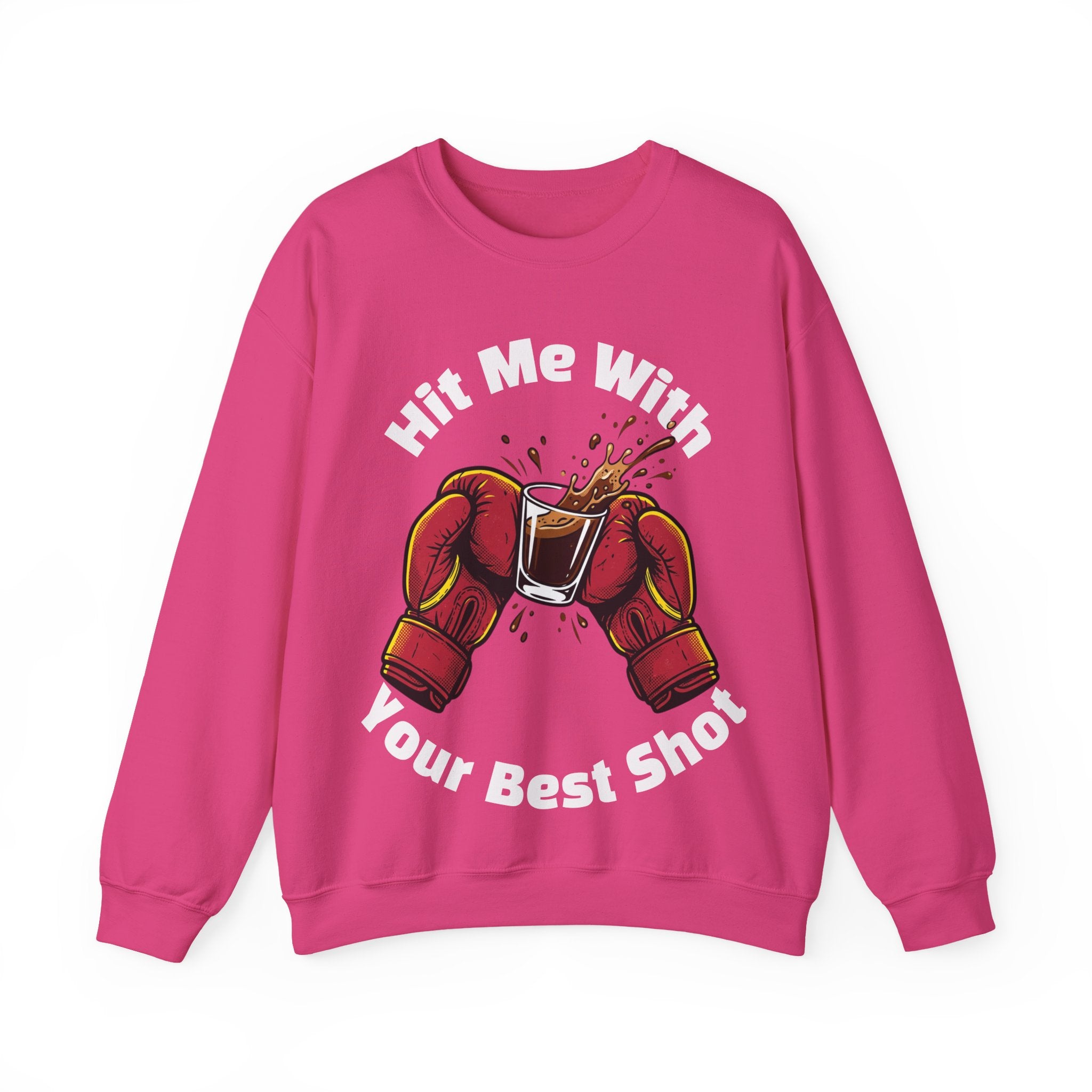 Hit Me With Your Best Shot Espresso Boxer Sweatshirt - Funny Coffee Pun